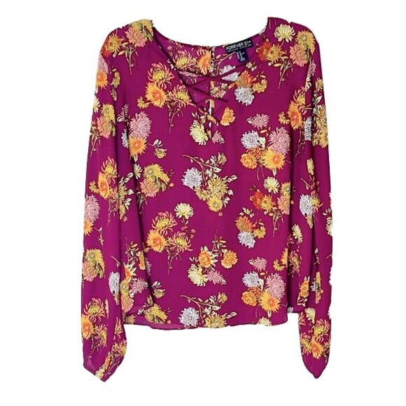 ❤️ 🆕 FOREVER 21 Floral Top Size 1X - Picture 1 of 4